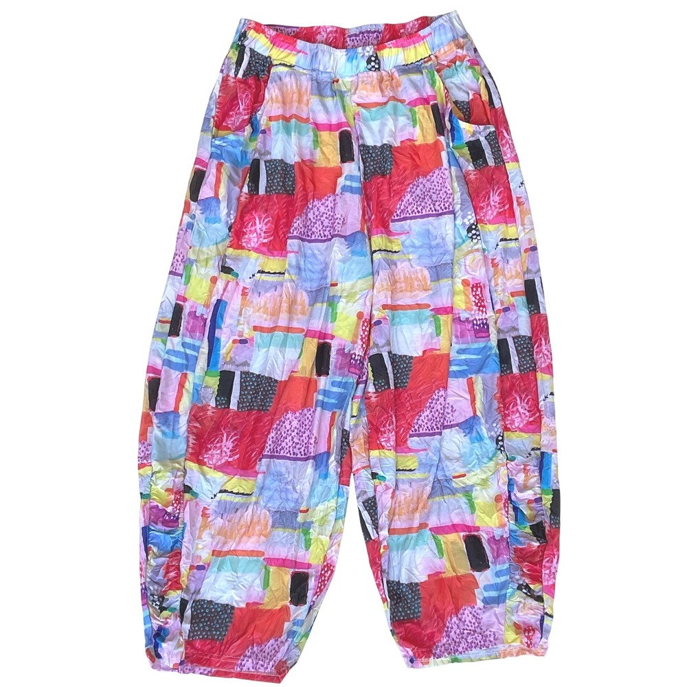 Shana women's BoHo‎ lounge pant jogger colorful bold geo print abstract pockets
